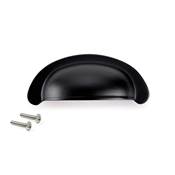 Lot 20 poignées meubles Alberic L77mm entraxe 64mm Zamak Noir