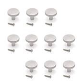 Lot 10 boutons meubles Uppsala diam. 30mm alu. Inox brossé