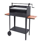 Barbecue charbon de bois 60 cm sur chariot roulant et élevateur