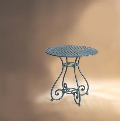 Table de jardin, collection Velador, forme ronde, couleur bleu