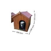Niche pour chiens, toit bitumé bois FSC