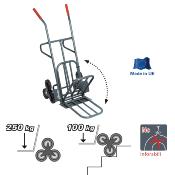 Diable 6 roues pour escaliers 250/100 Kg bavette rabattable