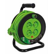 Enrouleur électrique 4 prises 15 mètres 3x1,5 H05VV-F 3100w pieds métal