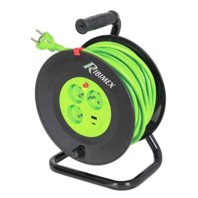 Enrouleur électrique 3200w 25m 3x1,5 3 prises 1 prise USB 1 prise USB-C