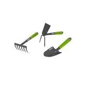 Lot 3 outils fleurs Primoland serfouette, rateau, transplantoir