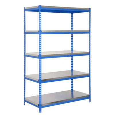 Étagère en métal bleu galva 5 étagères charge 300 kgs dim.2000x1000x450mm sans vis