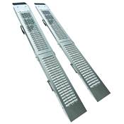 Lot 2 rampes chargement vehicule pliable 180cm 400kg gris