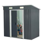 Abri jardin métal 2.4m2 1.95x1.21 h. 180cm anthracite ptes coulissantes