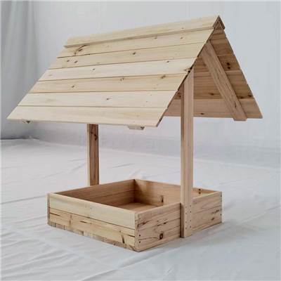 Mangeoire en bois naturel pour poules 70x60 hauteur 70cm avec toit bois