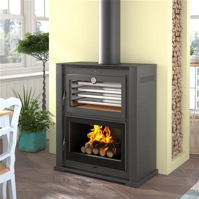 Poêle à bois en acier avec four 11.5 Kw 1005x1155x550 mm HL-200