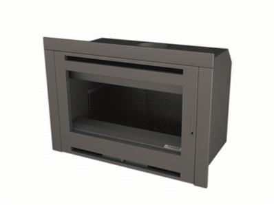 Insert de cheminée à porte vitrée finition anthracite 8 Kw