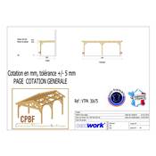 Abri carport Toit Plat Adossé, Bois DOUGLAS Français