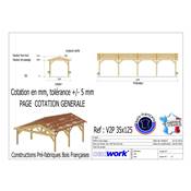 Abri Deux Pentes, Bois DOUGLAS Français, Carport, Auvent, Abri voiture