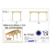 Abri, carport Toit Plat, Bois DOUGLAS Français