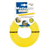 Fil rond 50m diamètre 2,7mm jaune motopro pour tête de débroussailleuse