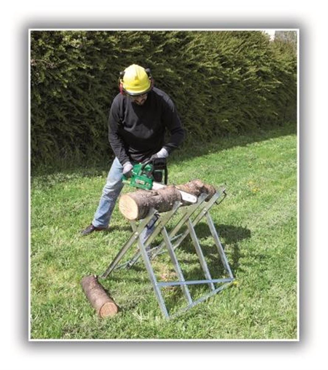 WERKA PRO - Chevalet à Bûche Pliable En Bois Clair 02431 - Stable, Compact Et Pratique Pour Découpe
