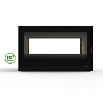 Pack Insert cheminée bois LAGOS-C-895-DF, 8KW, Cadre 4 côtés, dble face