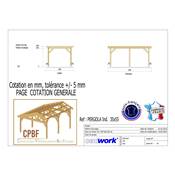 Pergola indépendante Bois Douglas France Carport-Auvent terrasse 550x350cm H 250cm