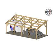 Abri 1 pente Bois Douglas France Carport Auvent voiture 350x1150cm H 250cm