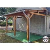 Abri 1 pente Adossé Bois Douglas France Carport Auvent voiture 300x600cm H 250cm