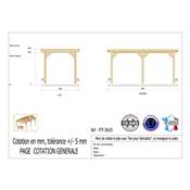 Abri Toit Plat Bois Douglas France Carport Auvent voiture 300x550cm H 250cm