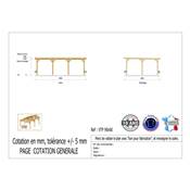 Abri Toit Plat Bois Douglas France Carport Auvent voiture 900x600cm H 250cm
