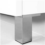 Lot 4 pieds meuble Alumix 1 haut. 100mm plastique chromé