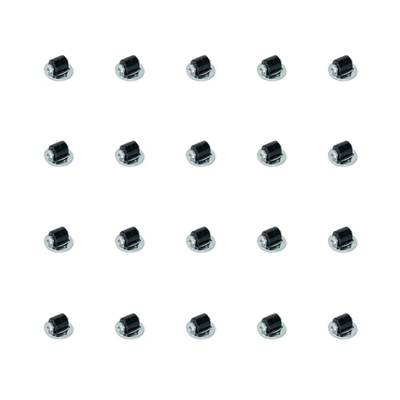 Lot 20 roulettes auxiliaires meuble couvercle pivotant diam. 13mm Acier plastique