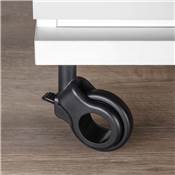 Lot 4 roulettes Hole 2 plétine montage diam. 60mm Acier plastique noir