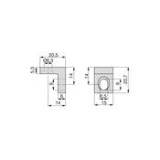 Lot 50 équerres raccordement meubles 20,5x20,7mm 2 trous zamak nickelé