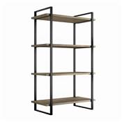 Kit Lader kit d'étagères cadre étagères haut. 1150mm Acier noir Bois