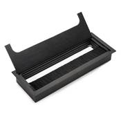 Passe-câbles table Quadrum rectangulaire 269x80mm encastrer alu. noir