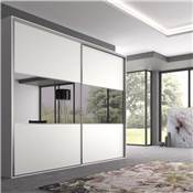 Kit ferrures Placard 90 2 portes coulissantes armoire f. souple profilé Vall ép. 19mm mat