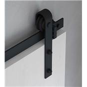 Kit quincaillerie porte coulissante suspendue Barn bois fermeture souple Acier plastique noir