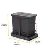 Poubelle recyclage Recycle cuisine 24 L fixation fond extraction manuelle auto. Anthracite