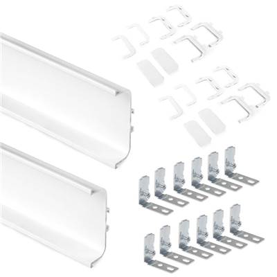 Kit 2 profils centraux Gola meubles cuisine long. 2,35m accessoires alu. blanc