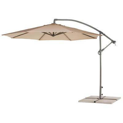 Parasol déporté Finition mat anthracite Tissus toile beige, VIENA