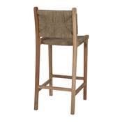 Lot 2 Tabourets hauts bois et fibre marine style méditerranéen naturel