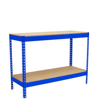 Table de travail en métal bleu bois charge 400 kgs dim.900x1200x450mm sans vis