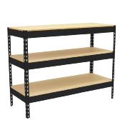 Table de travail en métal anthracite bois 400 kgs dim.877x1210x460mm sans vis