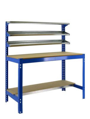 Établi métal bleu bois capacité charge 600 kgs dim.1445x1210x610mm à visser