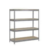 Étagère en métal bleu orange bois 4 étagères 300 kgs dim.2000x1200x450mm sans vis