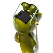 Crocodile solaire décoration jardin 2 led hauteur 32cm vert