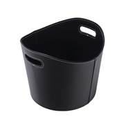 Panier à bûche rond imitation cuir diamètre 39 hauteur 31cm noir