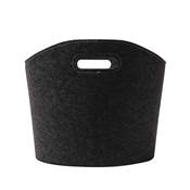 Panier à bûche rond ien feutre diamètre 39 hauteur 31cm gris