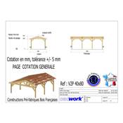 Abri Deux Pentes, Bois DOUGLAS Français, Carport, Auvent, Abri voiture