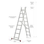 Échelle transformable 2 plans 2x8 échelons