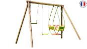 Portique en bois pour enfants MILO ,  Dim.27x189x222cm, âges 3 à 12 ans