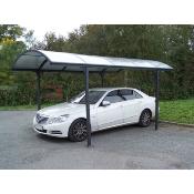 Carport Aluminium toit demi rond coloris gris anthracite surface ext. 14,62 m2