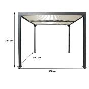 Pergola bioclimatique aluminium anthracite 10.80 m² lames toit écru